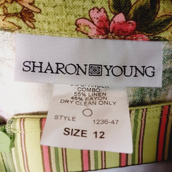 Sharon Young, SZ 12, 3 PC Suit, Skirt, Top & Jacket, Elephant & Palm Tree Print - Picture 2 of 16